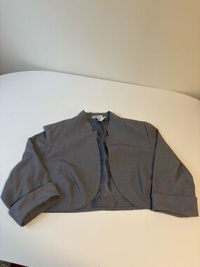 Cropped Gray Womens Bolero Jacket / Blazer- Classic Open Front